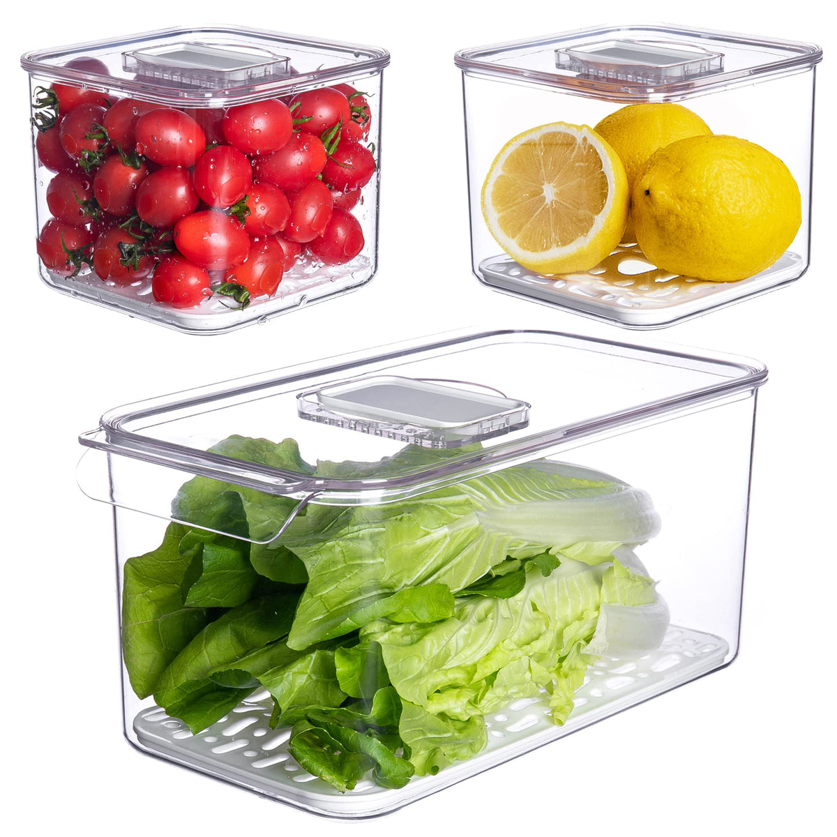 vacane 2 Pack Deli Meat Container for Fridge, Bacon Container with Lids for Refrigerator Fruit, Cold Cuts, Cheese Keeper Marinade Tray, Stackable Freezer Storage Containers