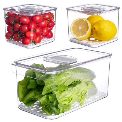 vacane 2 Pack Deli Meat Container for Fridge, Bacon Container with Lids for Refrigerator Fruit, Cold Cuts, Cheese Keeper Marinade Tray, Stackable Freezer Storage Containers