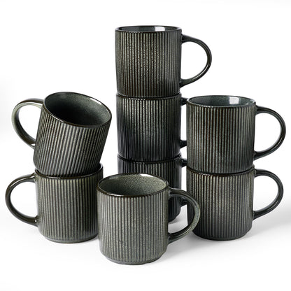 famiware Coffee Mug Set of 4, Star 12 oz Ceramic Mugs Cups Set with Handle