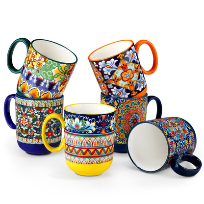 vancasso Coffee Mugs Set of 6, 18oz Ceramic Coffee Cups, Colorful, SIMI
