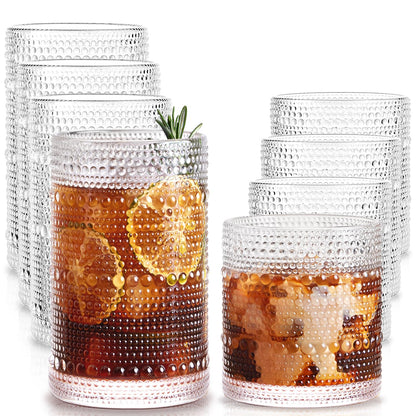 Drinking Water Glass Cups Set,Crystal Highball Glasses cups set of 6,16oz