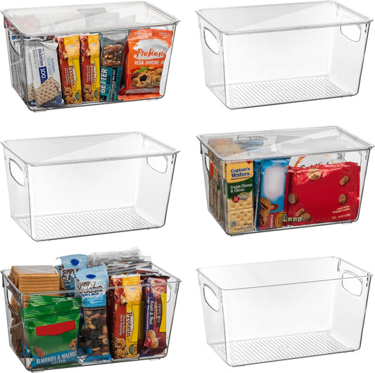 ClearSpace Pantry Storage Bins with Lids for Kitchen & Fridge, 6 Pack