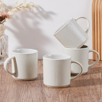 E-far Coffee Mugs Set of 4, 12 oz Stoneware Coffee Cups with Handle