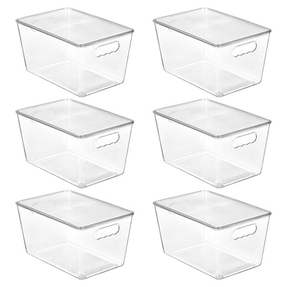 Vtopmart 2 Pack Clear Stackable Storage Bins with Lids and Handles, Large