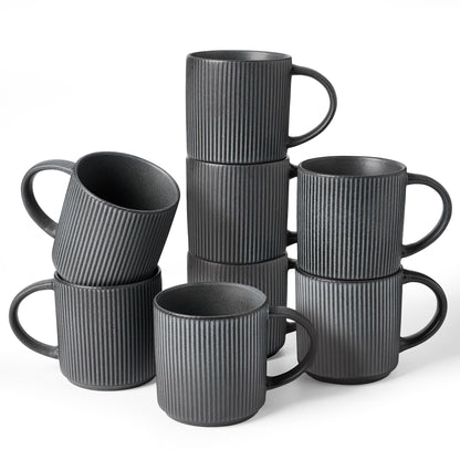 famiware Coffee Mug Set of 4, Star 12 oz Ceramic Mugs Cups Set with Handle