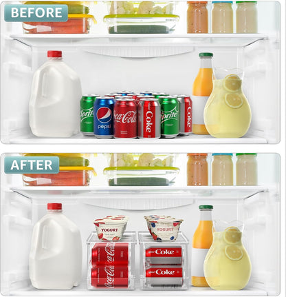 Sorbus Soda Can Organizer for Fridge & Freezer, Stackable with Lid (2 Pack)