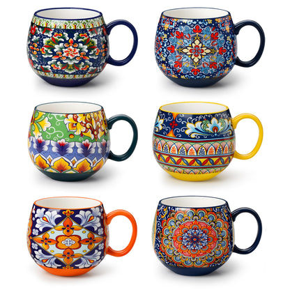 vancasso Coffee Mugs Set of 6, 18oz Ceramic Coffee Cups, Colorful, SIMI