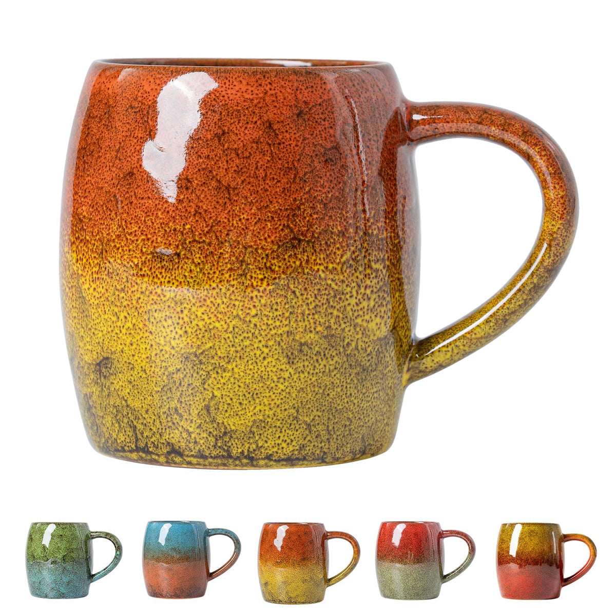 Forest Tide Ceramic Mug, 22oz Reactive Glaze Coffee Mug, Self Care Gift
