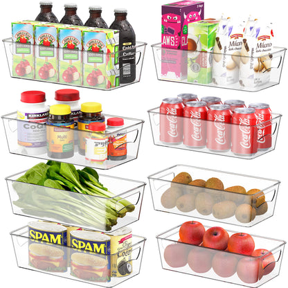 Simple Houseware 4 Pcs Kitchen Clear Bin Storage Organizer 15" x 8" x 3.75"