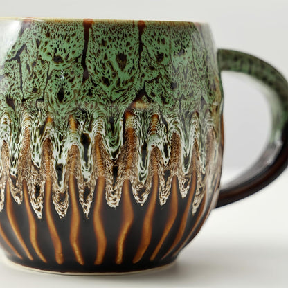 Large Ceramic Coffee Mug - 20oz Big Tea Cup, Green